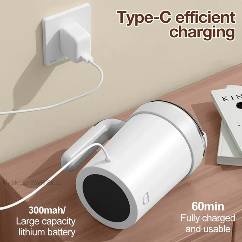 380ML Automatic Magnetic Stirring Mug with Straw & Lid Stainless Steel Waterproof USB Electric Mixing Coffee Mug 2025 New