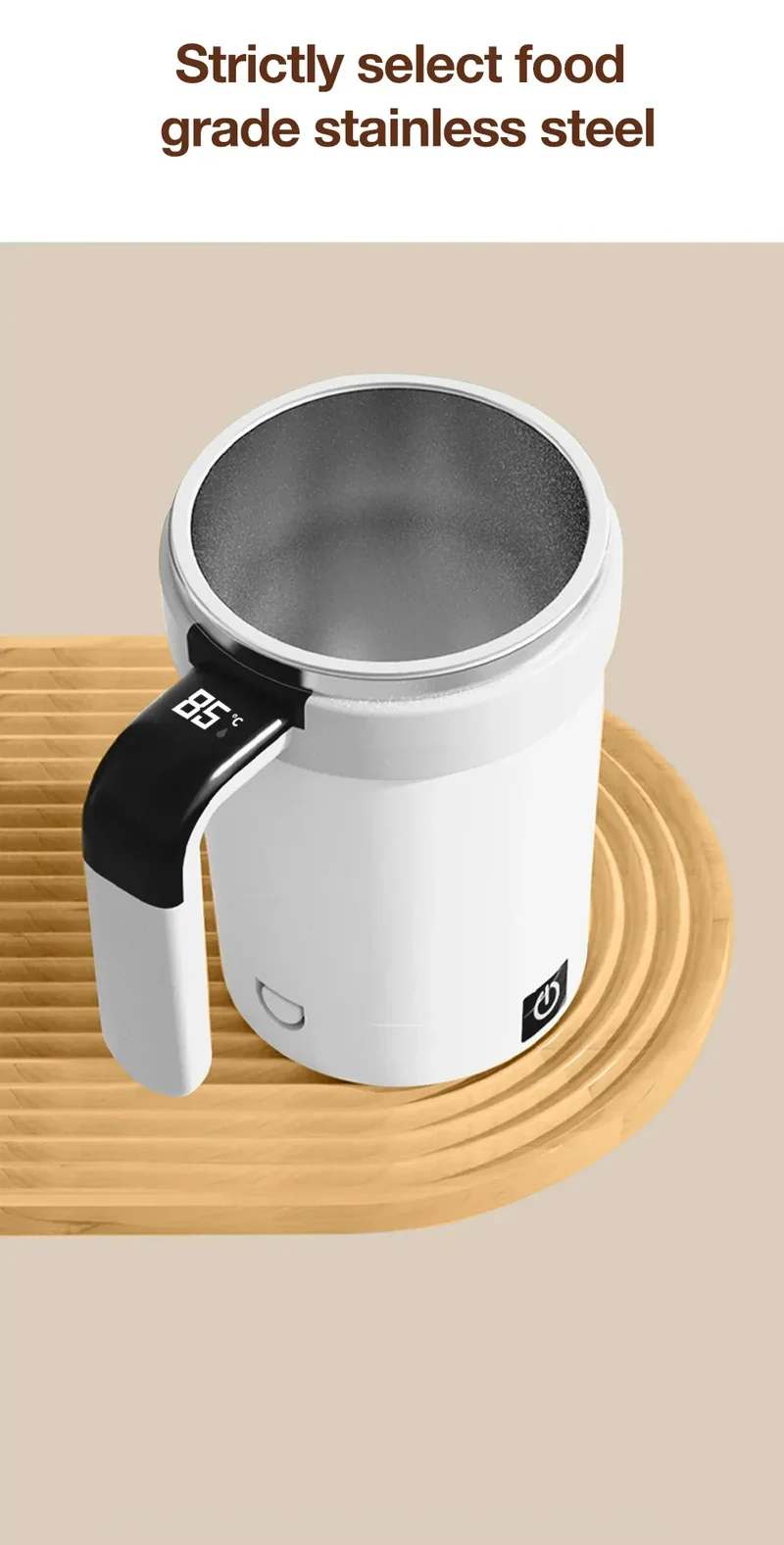 380ML Automatic Magnetic Stirring Mug with Straw & Lid Stainless Steel Waterproof USB Electric Mixing Coffee Mug 2025 New