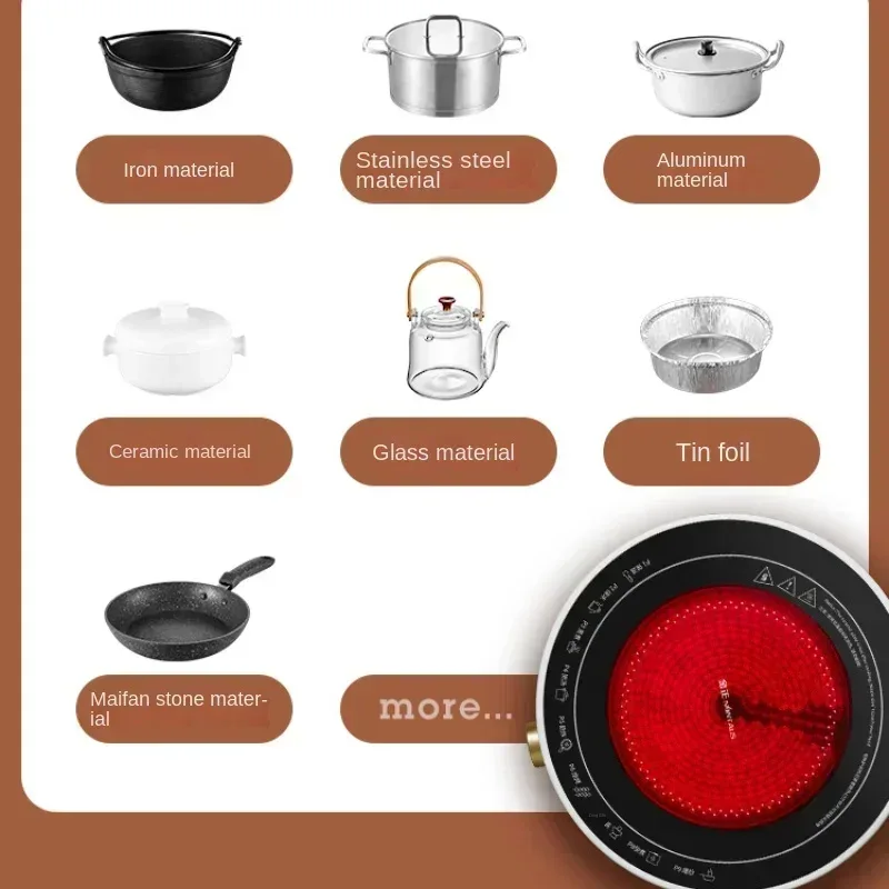 New Electric Ceramic Stove Home Mini Tea Cooker 2000W High Power Induction Cooktop Round Induction Cooker Kitchen Appliances 인덕션