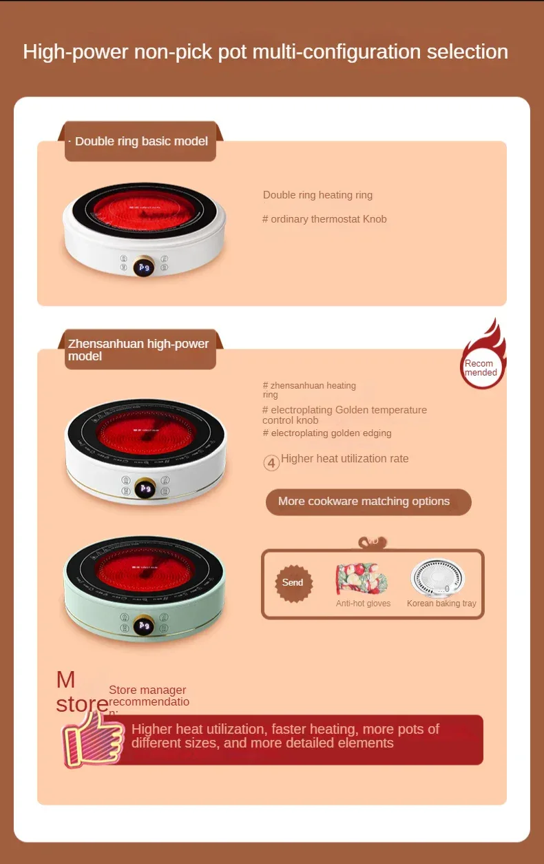 New Electric Ceramic Stove Home Mini Tea Cooker 2000W High Power Induction Cooktop Round Induction Cooker Kitchen Appliances 인덕션