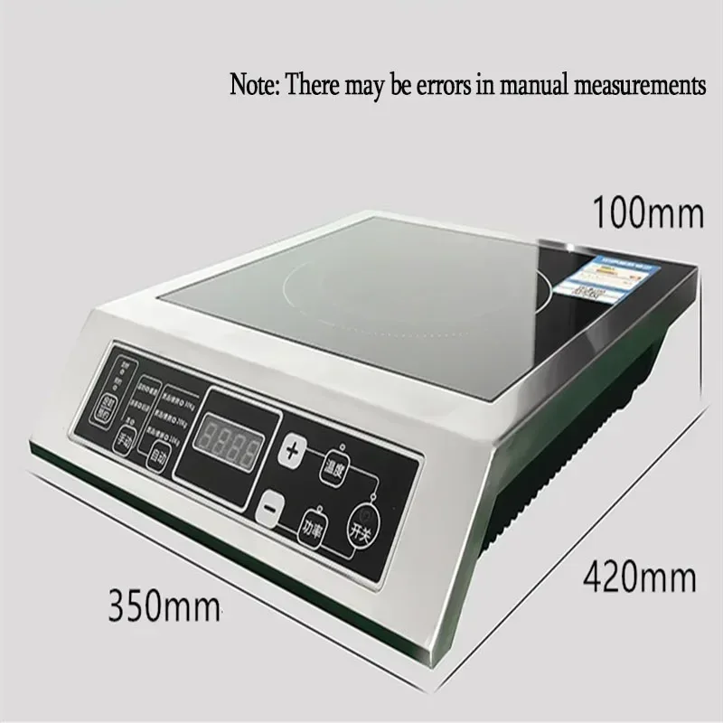 3500W Home High Power Induction Cooker Commercial Flat Desktop Button Stainless Steel Soup Stir-fry Flat Bottom Induction Cooker