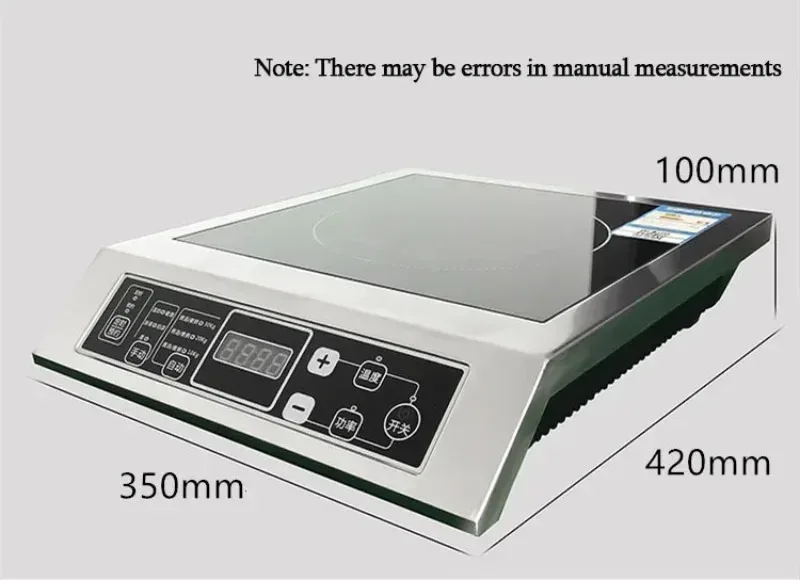 3500W Home High Power Induction Cooker Commercial Flat Desktop Button Stainless Steel Soup Stir-fry Flat Bottom Induction Cooker