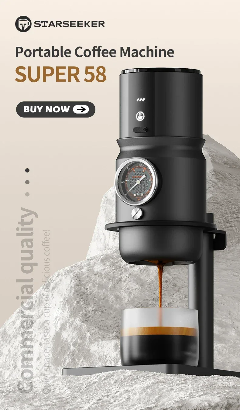 STARSEEKER Super58 Portable Electric Espresso Machine Travel Coffee Maker For Camping Car Coffee Maker With USB-C Bracket Tamper