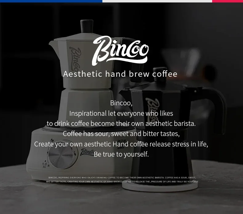 Bincoo Double Valve Moka Pot Coffee Espresso Machine Electric furnace Hand Brewed Coffee Italian Home Outdoor Barista Tools 220V