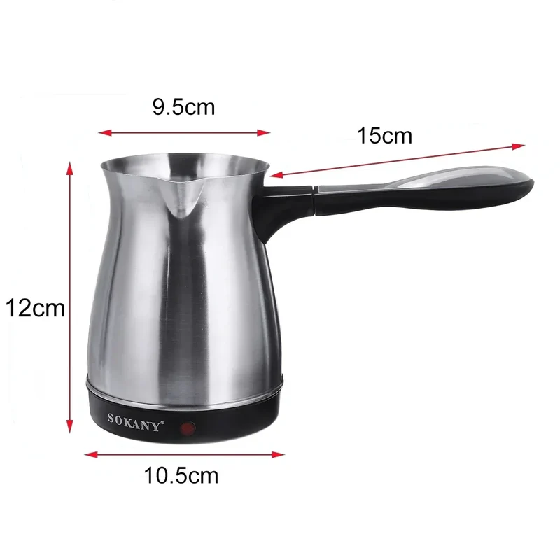 220V 500ml Electric Coffee Pot Portable Espresso Machine, Stainless SteelSeparated Italian Mocha Pot, Greek Turkish Coffee Maker