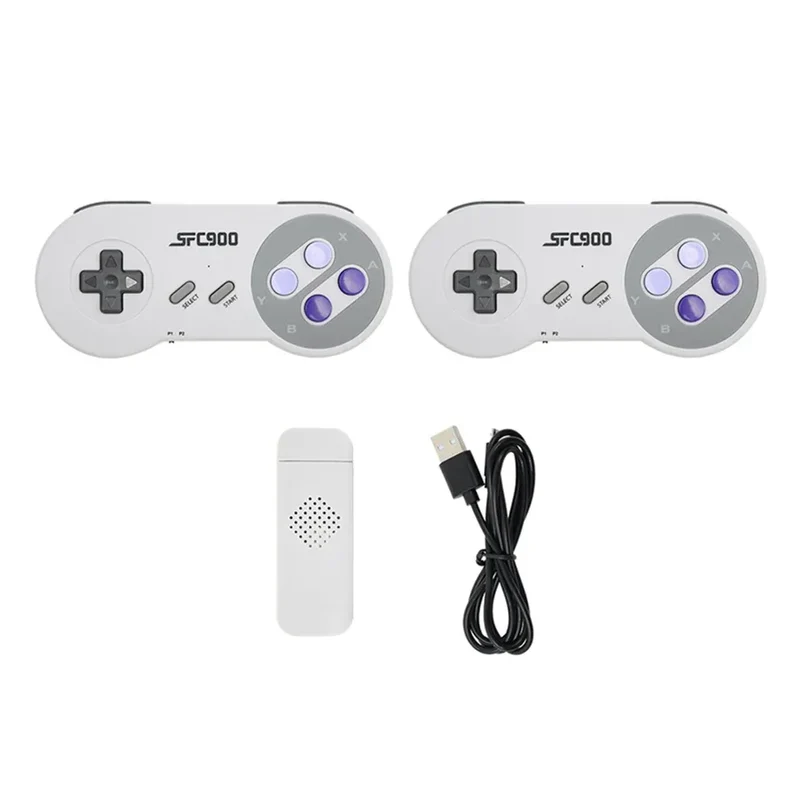 SF900 Video Game Console For Super Nintendo SNES NES Built in 4700 Game Stick TV Player with 2 Wireless Game Controller Gamepad
