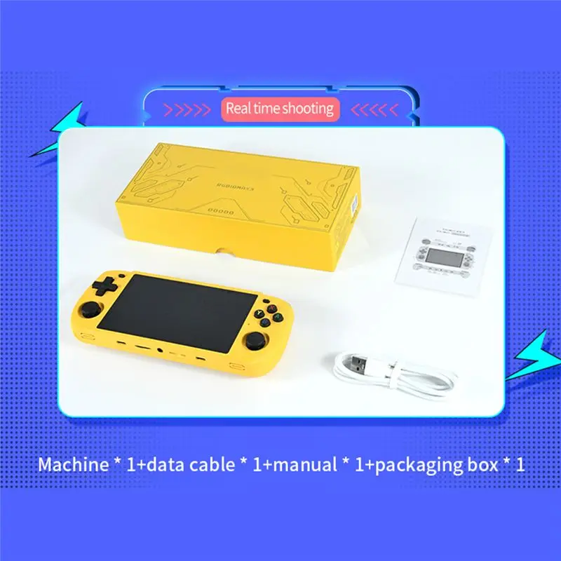 FFYY-RGB10 Max3 Retro Game Console 16G+256G 5.0 Inch Handheld Video Game Console For MAME PSP N64 GBA NDS Emulator Easy Install