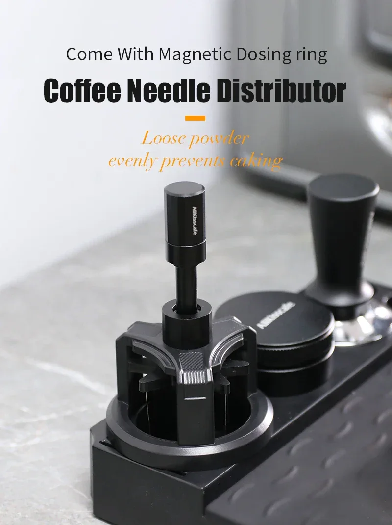 ALIKISSCAFE WDT Tools Rotary 51mm 54mm 58mm Espresso Stirrer Needle Distributor Magnetic Coffee Maker Accessories Barista Tools