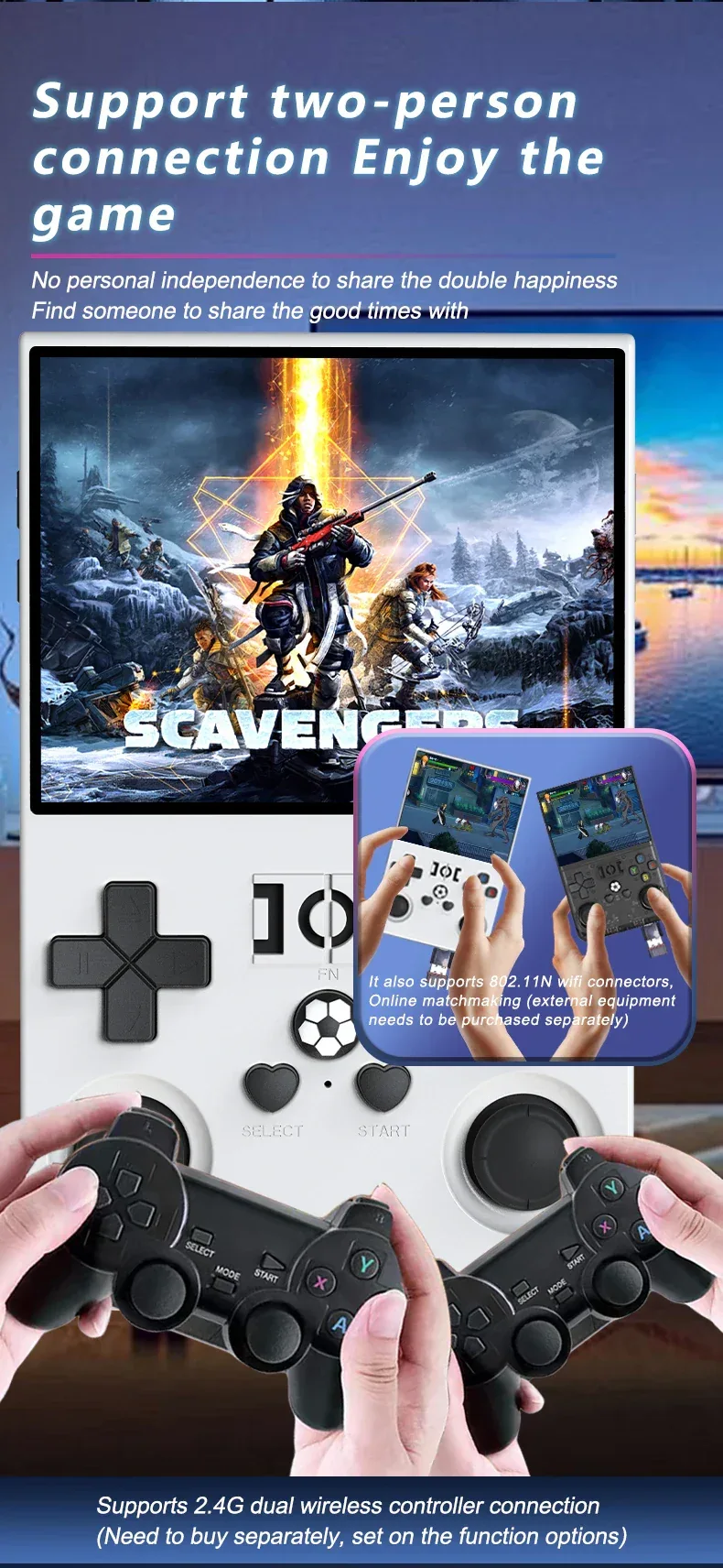 Open Source R36 PRO Retro Handheld Video Game Console Linux System 3.5 Inch IPS Screen Portable Pocket Player 128GB Games R36S