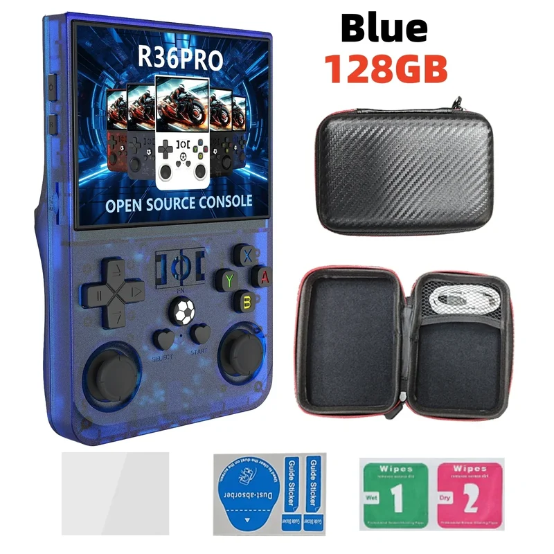 Open Source R36 PRO Retro Handheld Video Game Console Linux System 3.5 Inch IPS Screen Portable Pocket Player 128GB Games R36S