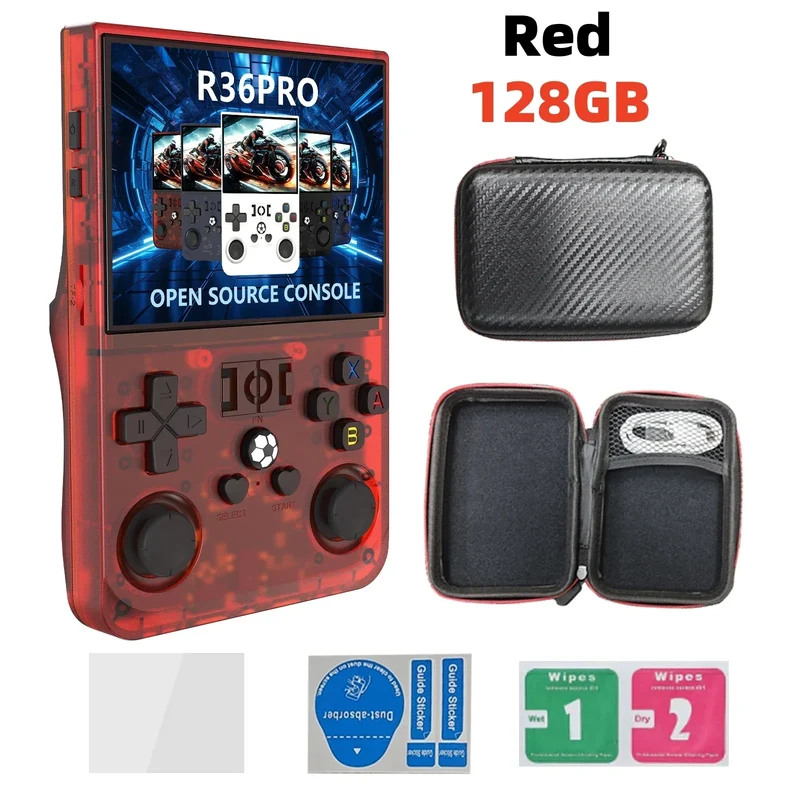 Open Source R36 PRO Retro Handheld Video Game Console Linux System 3.5 Inch IPS Screen Portable Pocket Player 128GB Games R36S