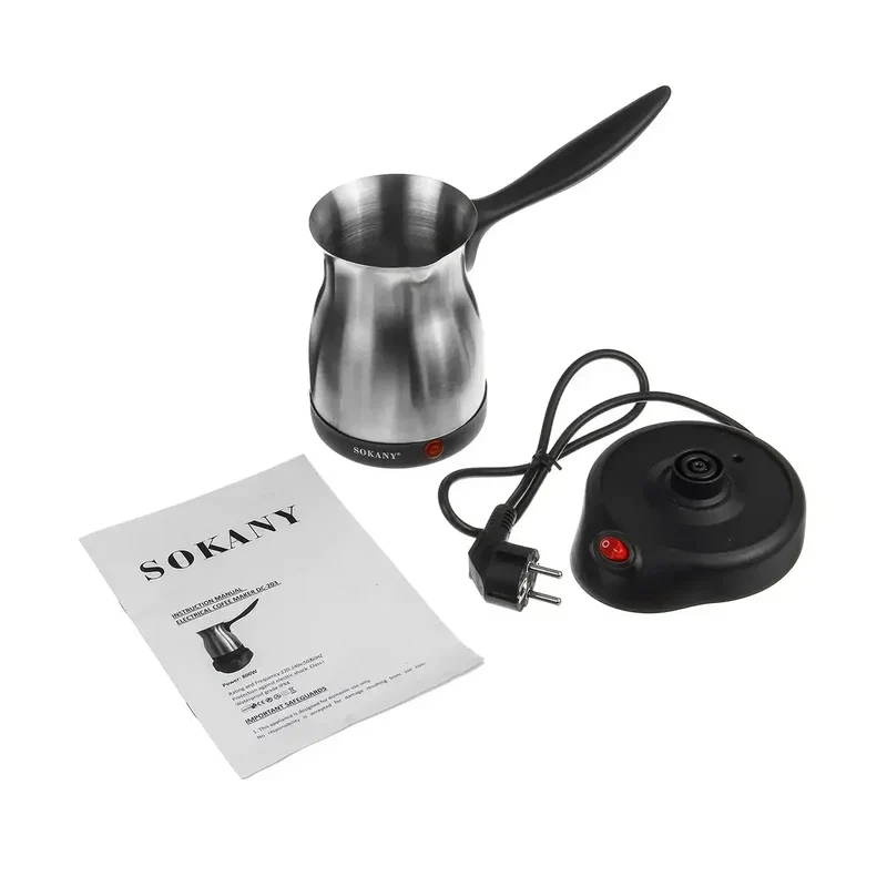 220V 800W Portable Electric Coffee Maker Turkish Greek Coffee Machine Stainless Steel Separated Home Office Espresso Moka Pot