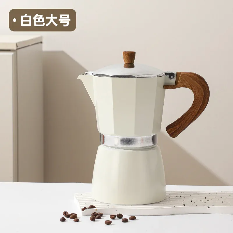 Electric Octagonal 3 Cup Black Coffee Maker Double Valve Moka Coffee Pot Espresso Aluminum Alloy Stainless Steel Moka Pot Set