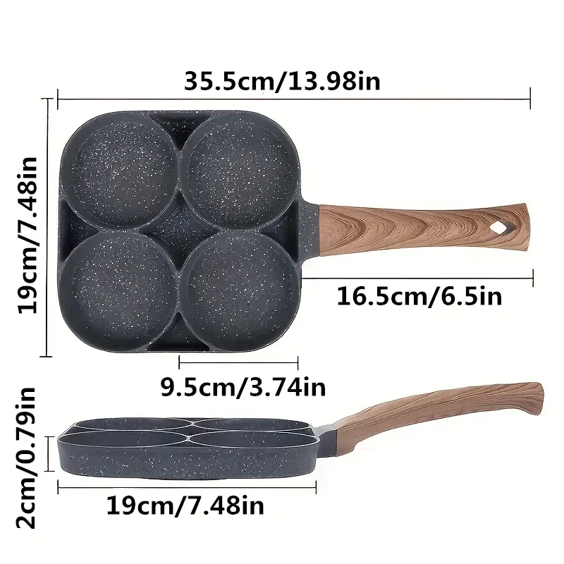 LMETJMA Egg Frying Pan Nonstick Pancake Pans 4-Cups Cookware Pancake Pan Egg Pan Suitable for Gas Stove Induction Cooker JT87