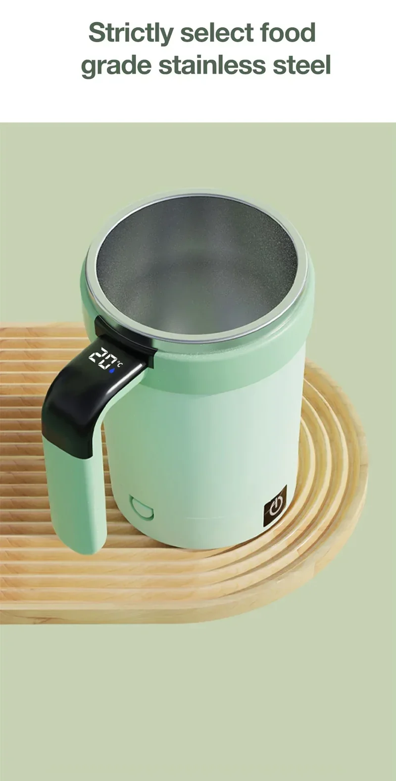 Detachable Automatic Mixing Coffee Cup Intelligent Temperature Measuring Rechargeable Mug Suitable for Office/Kitchen/Travel