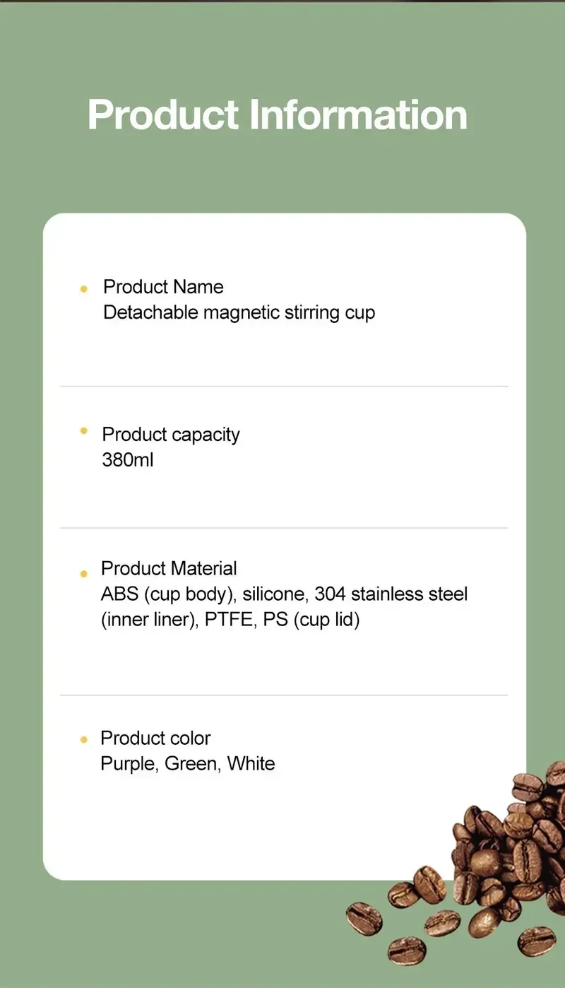 Detachable Automatic Mixing Coffee Cup Intelligent Temperature Measuring Rechargeable Mug Suitable for Office/Kitchen/Travel