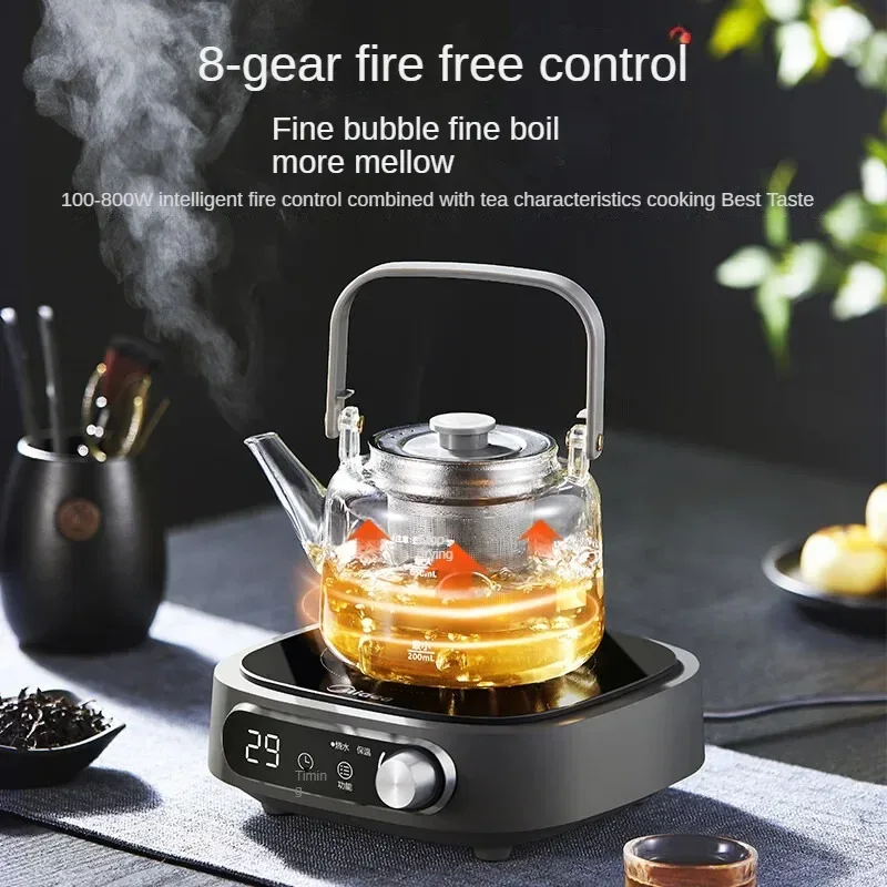 Midea Induction Cooker with Infrared Radiation Heating Low Radiation Household Hot Pot Stove for Tea Cooking 800W Power 220V
