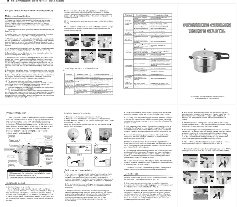 Pressure Cooker Aluminium Alloy Explosion Proof Large Capacity Pressure Canning Pot Cooker Fast Cooking Pot