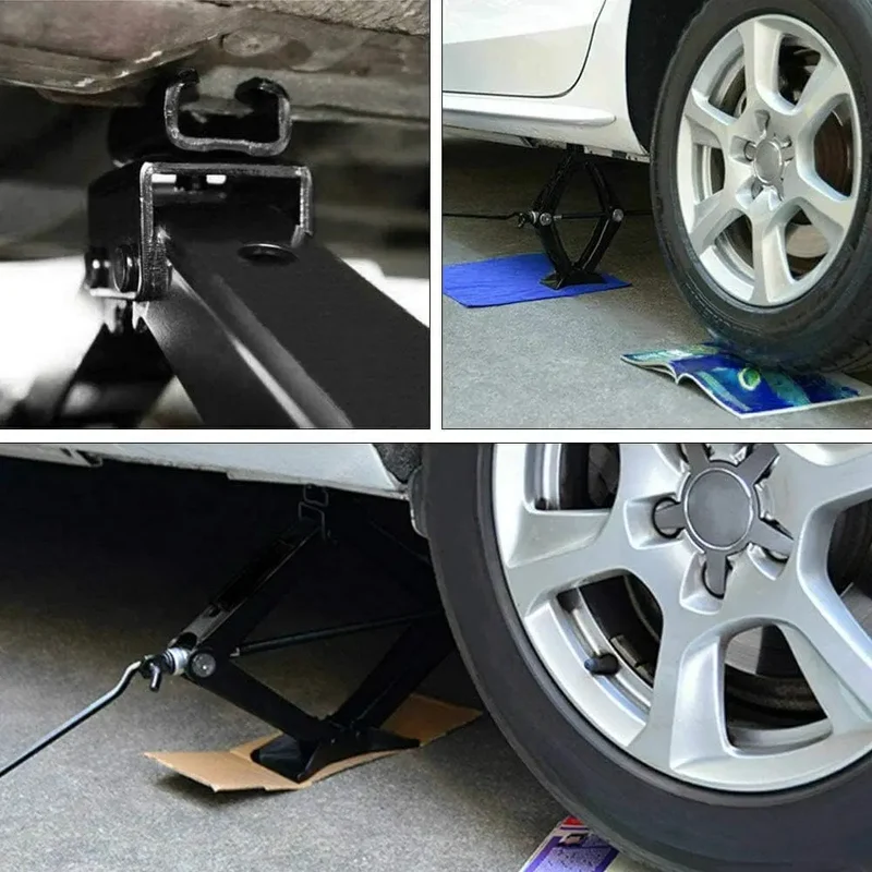 DayPlus Car Jack Trolley with Hand Crank,2Tonne for Cars, SUVs, MPV Small Trucks, Lifting Height 105-385 mm, Black