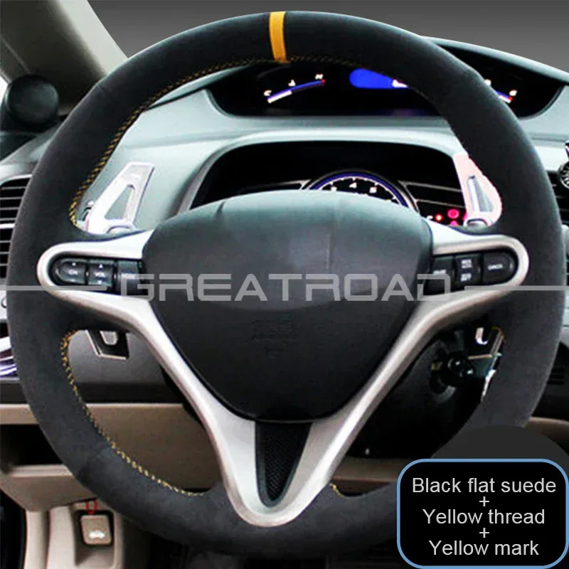 Custom Car Steering Wheel Cover for Honda Fit City 2009-2013 Jazz 2009-2013 Insight 2010 2011 2012 2013 2014 Interior