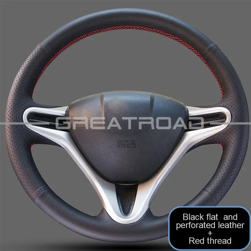 Custom Car Steering Wheel Cover for Honda Fit City 2009-2013 Jazz 2009-2013 Insight 2010 2011 2012 2013 2014 Interior
