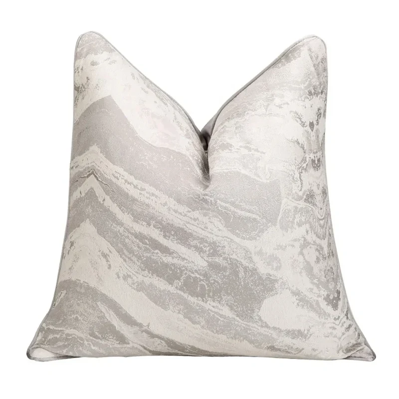 24" 22" 20" 18" Throw Pillow Covers Luxury Jacquard Marble Cushion Cover Brown Sliver Modern Decorative Pillow Cover