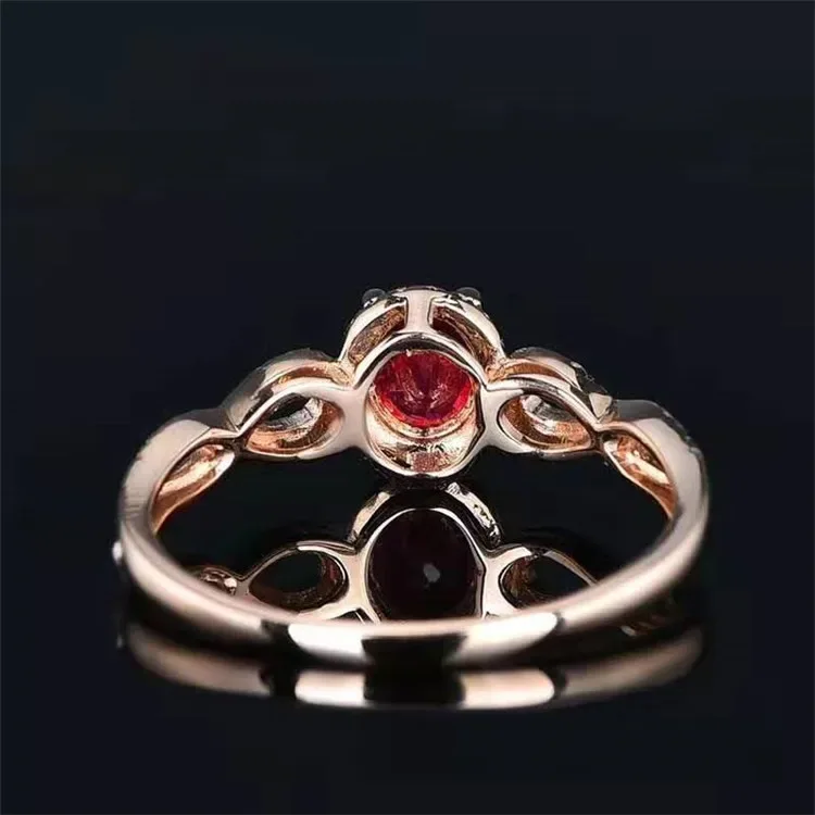 SGARIT Dropping Shipping Gemstone Jewelry Pure 18k Gold 0.42ct Pigeon Blood Red Natural Ruby Rings Jewelry Women Wedding