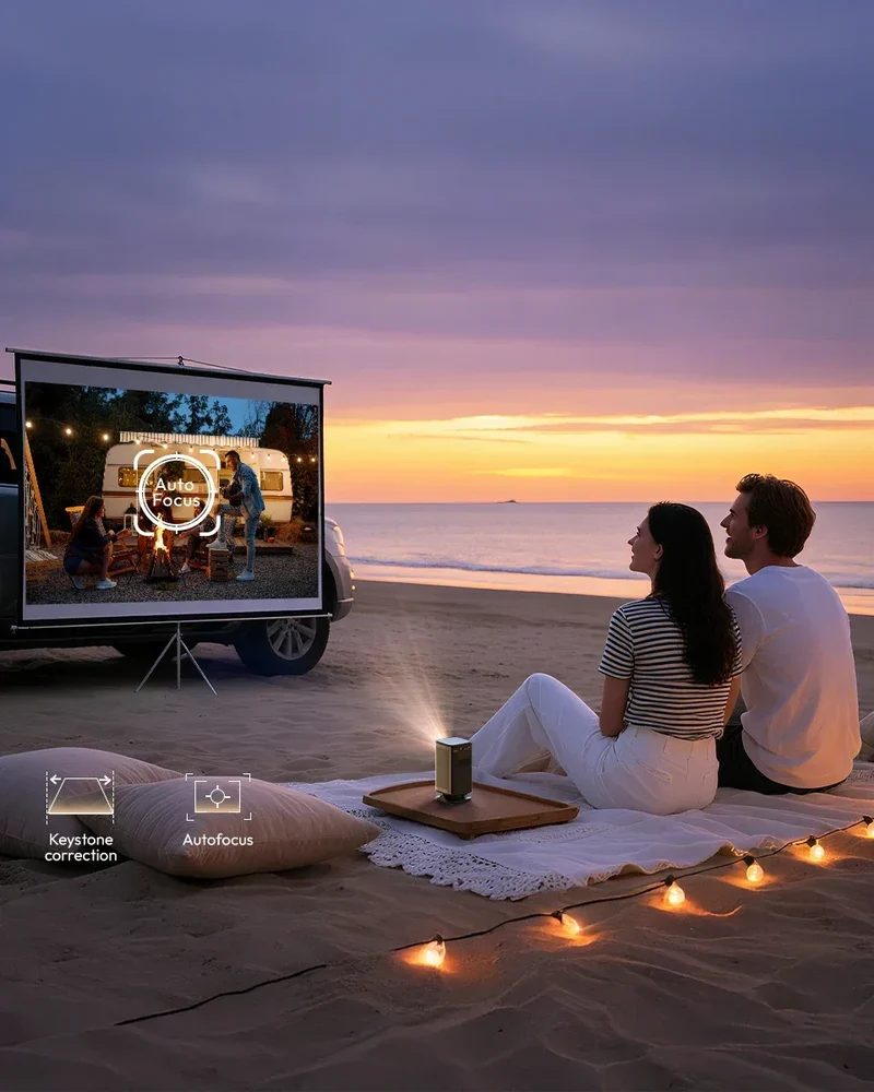 BYINTEK P70X Portable Mini Projector with Built-in Battery 4K Support 3D Wifi for Outdoor Movie Night Home Theater Projectors