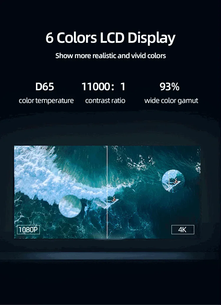 Lenovo Portable 4K Projector 100M Android 12 WIFI 6 TOF No-Sense Auto Focus Outdoor Full HD Projector Video Movie Home Theater