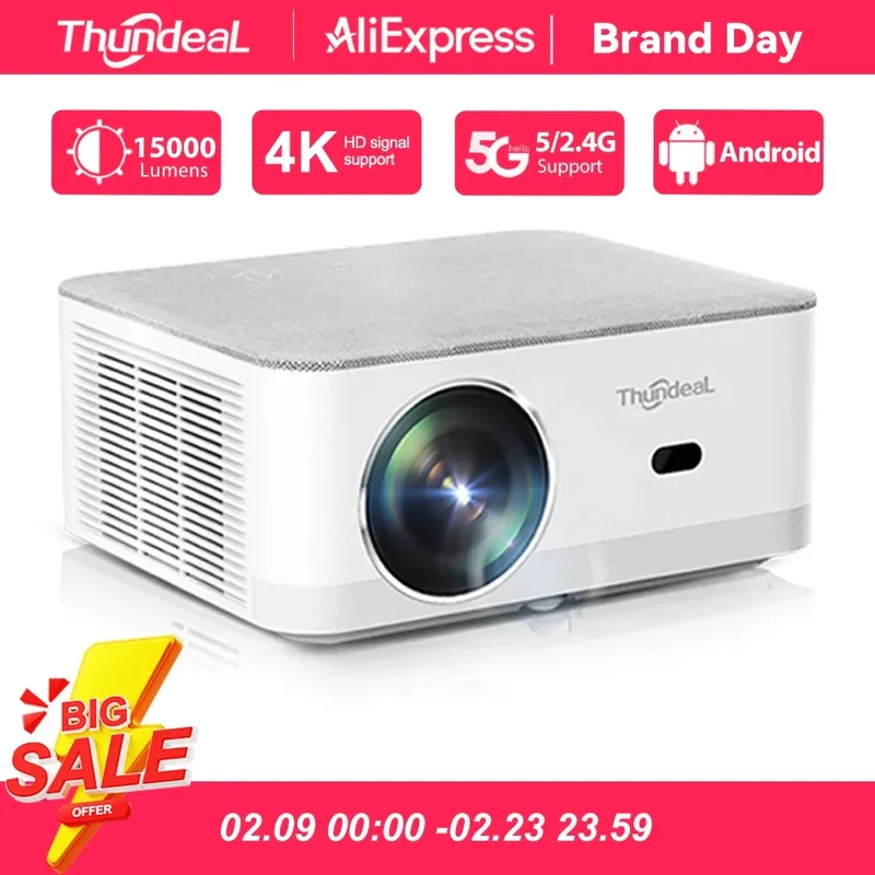ThundeaL Portable Mini Projector TD92 Pro FHD 1080P Full HD Beam 4K Video WiFi Android Projector TD92Pro 3D Movie Home Theater