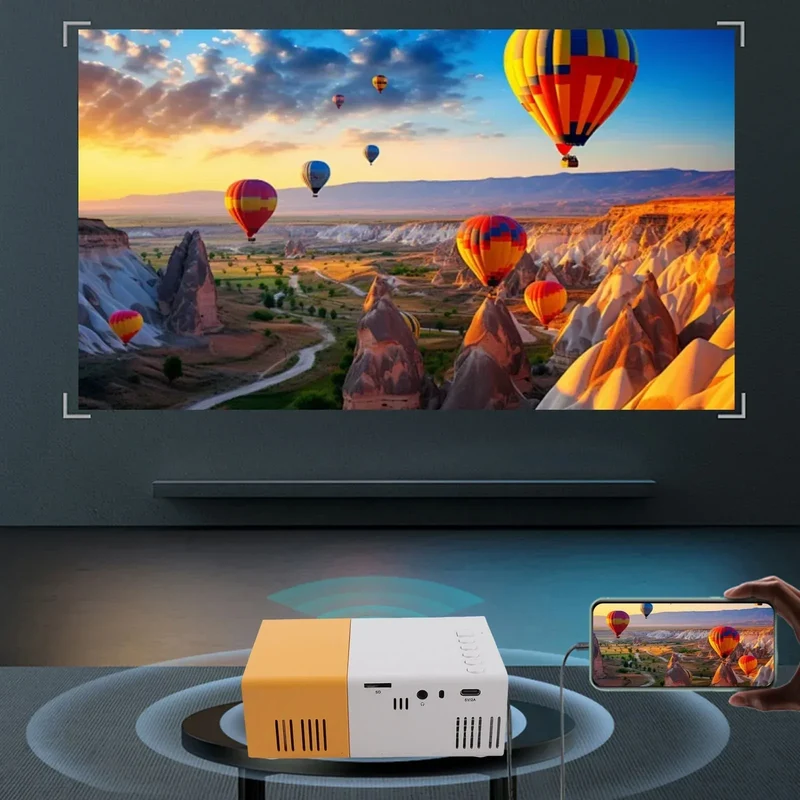 Outdoor Projector Small Projector 1080P Portable 100ANSI 1000LM Brightness Manual Focus 100in Screen Support LED Movie Projector