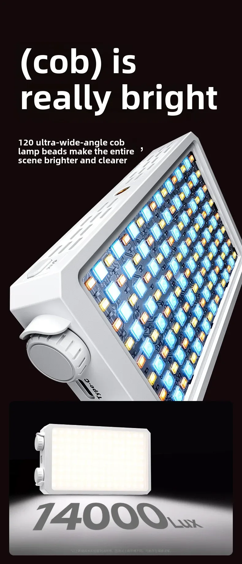 Portable LED video light 40W mini small portable fill light with built-in rechargeable battery, which can charge mobile phone PD