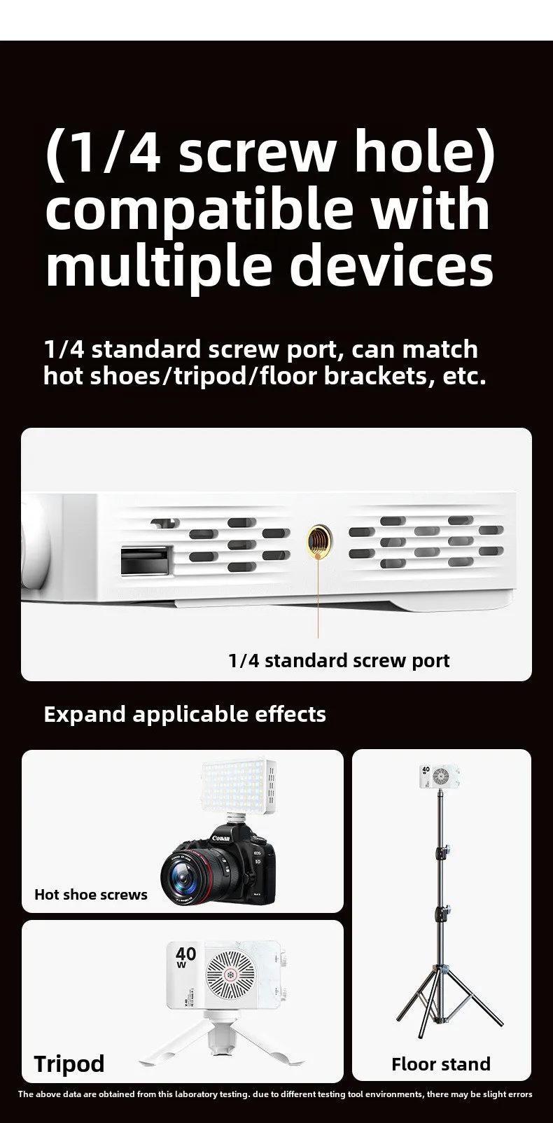 Portable LED video light 40W mini small portable fill light with built-in rechargeable battery, which can charge mobile phone PD