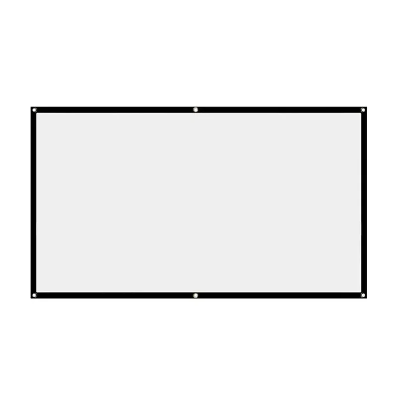 16:9 Simple Projector Curtain 60/72/84/100/120/150 inch Portable HD Display Screen Home Cinema Theater Movie Home Outdoor Office