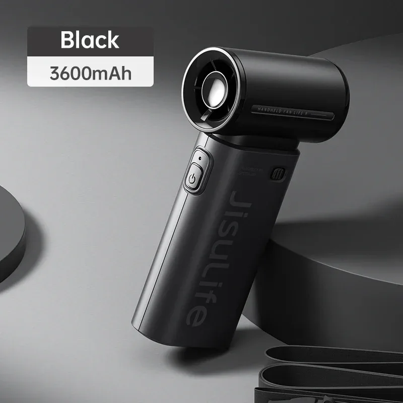 JISULIFE Handheld Turbo Fan,Super Strong Wind,5 Speeds,Long Battery Life,5000mAh,USB Rechargeable,Multipurpose Pocket fan