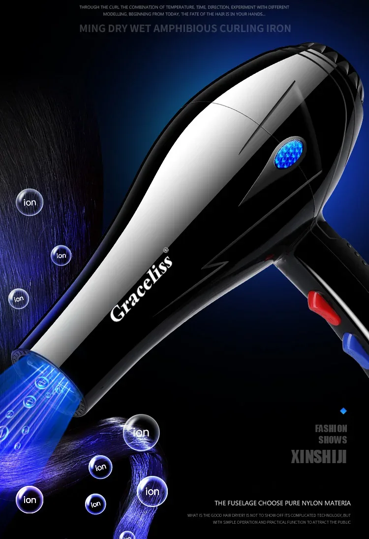 Original EU Plug Hot Cold Wind Professional Hair Dryer Blow dryer Hairdryer For Hair Salon for Household Use