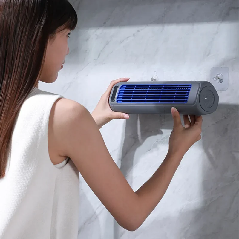 USB Plug-in Portable Tower Fan 3 Speed Desktop Fan 2000mAh Rechargeable Quiet Standing Fan 300x80x80mm Wall Mount Fan