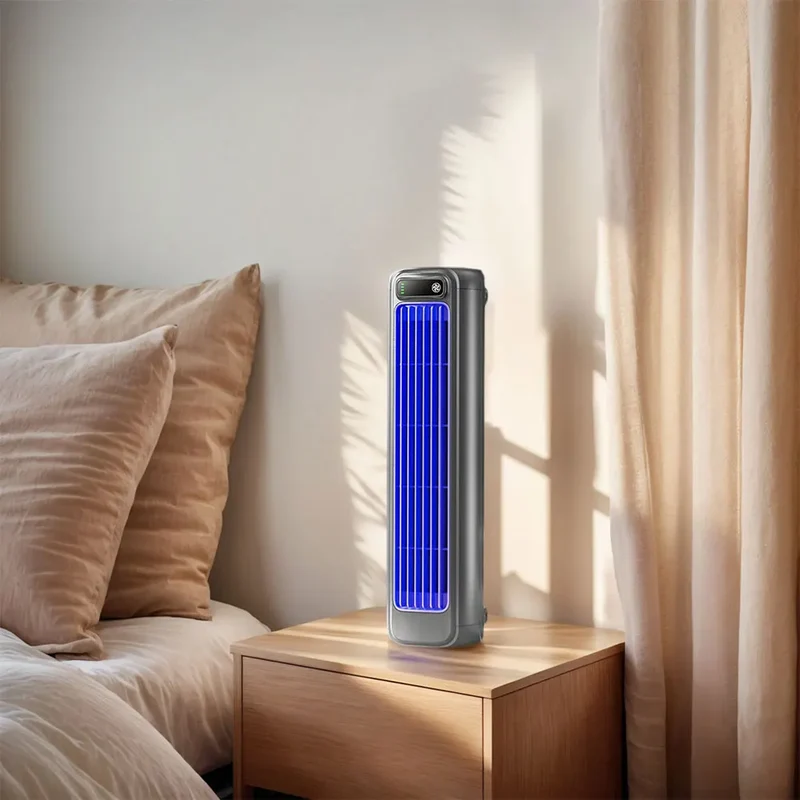 USB Plug-in Portable Tower Fan 3 Speed Desktop Fan 2000mAh Rechargeable Quiet Standing Fan 300x80x80mm Wall Mount Fan
