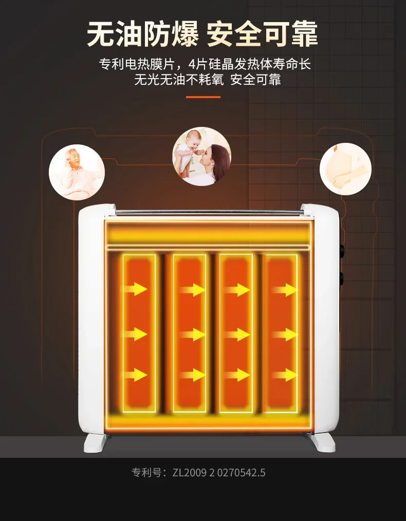 Household Energy-saving Electric Heater, Speed Heat Electric Heater, No Light Electric Heater, Anti-scald Heating Film