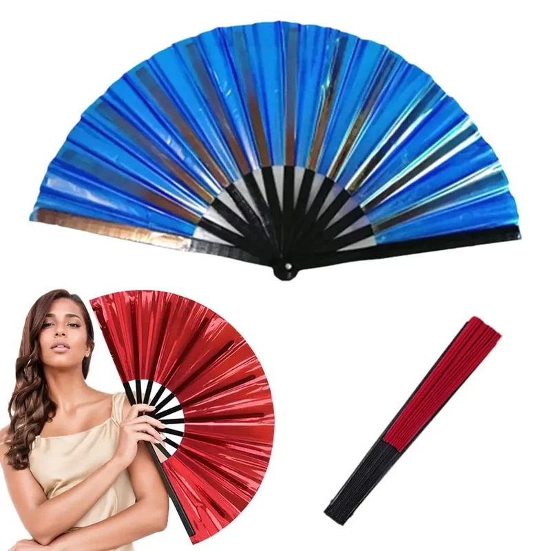 Boots on The Ground Clack Fan, 2025 New Large Holographic Folding Hand Line Dance Popping Fan,Clap Fans for Line Dancing