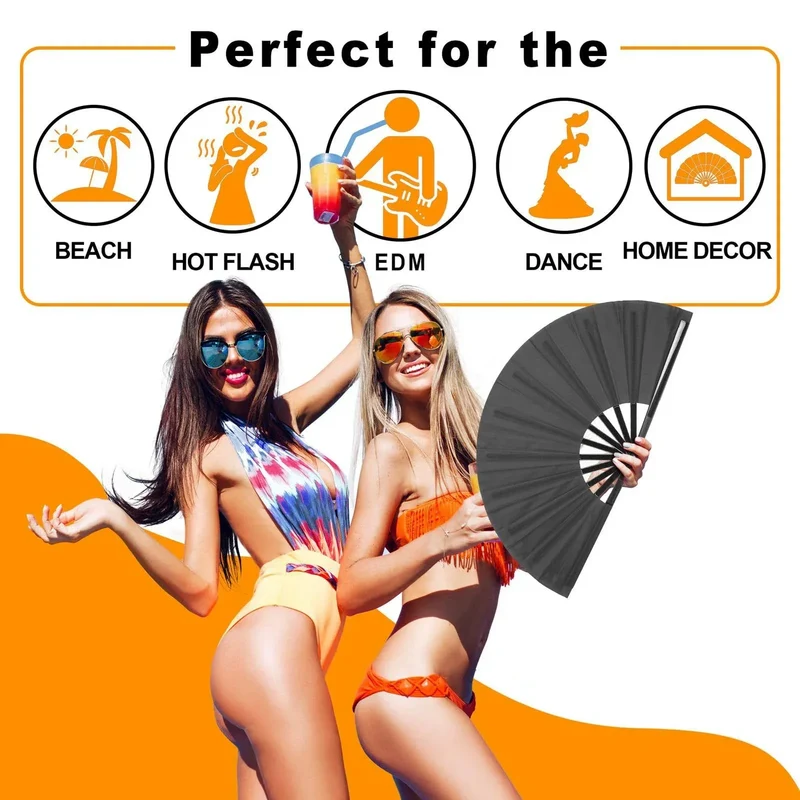 Boots on The Ground Clack Fan, 2025 New Large Holographic Folding Hand Line Dance Popping Fan,Clap Fans for Line Dancing