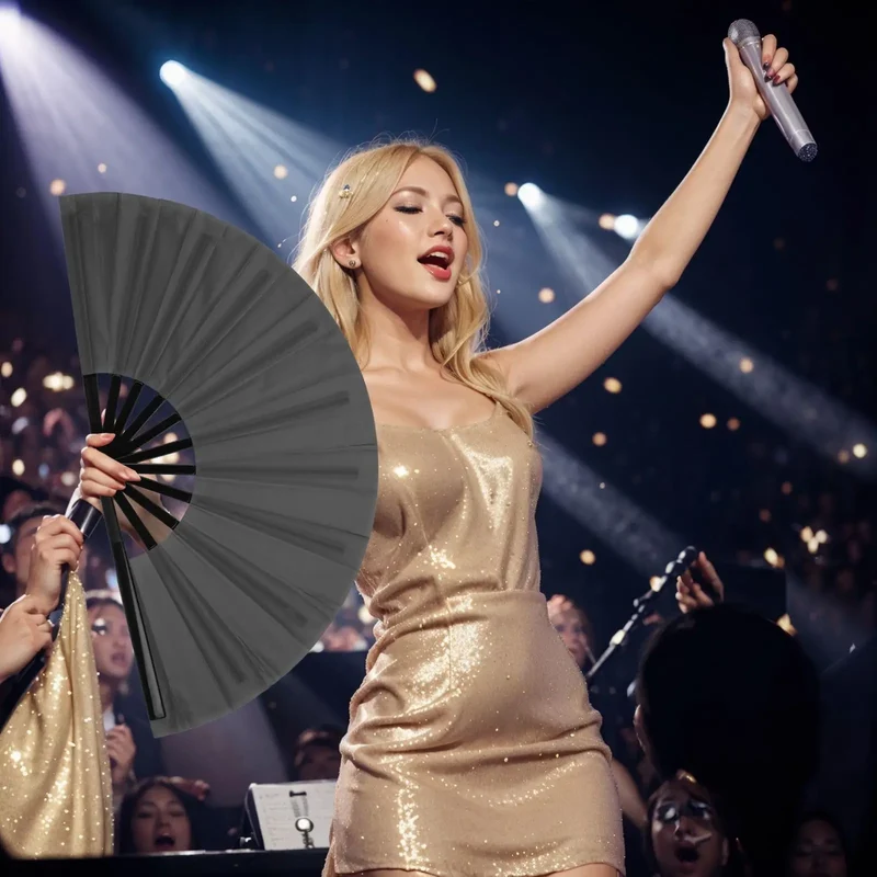 Boots on The Ground Clack Fan, 2025 New Large Holographic Folding Hand Line Dance Popping Fan,Clap Fans for Line Dancing