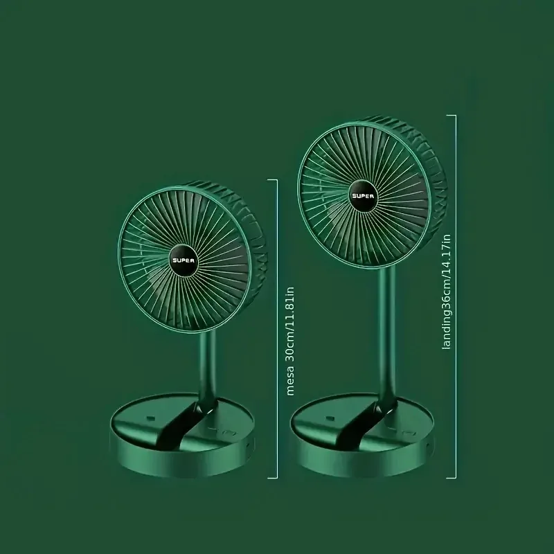 Stand Fan, 6 Inch Folding Portable Telescopic Floor/USB with Rechargeable Battery,3 Speeds Super Quiet Adjustable Height
