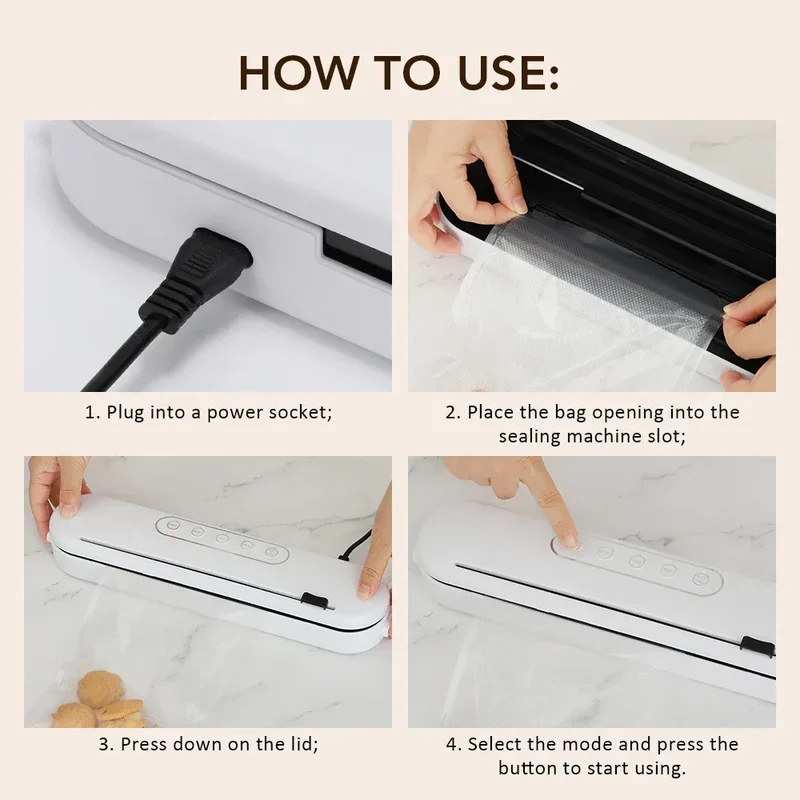 Impulse Sealer Manual Heat Sealer Machine for 8 inch Plastic Bags, Shrink Wrap Bag Sealers Vacuum Sealer Packaging Machine