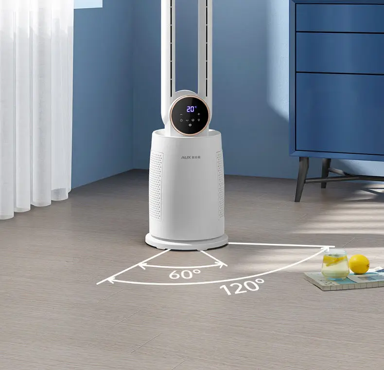 Bladeless Tower Fan with Remote Control 120° Oscillating Air Purifier for Baby Room/Dorm Quiet Floor Fan with Sterilization