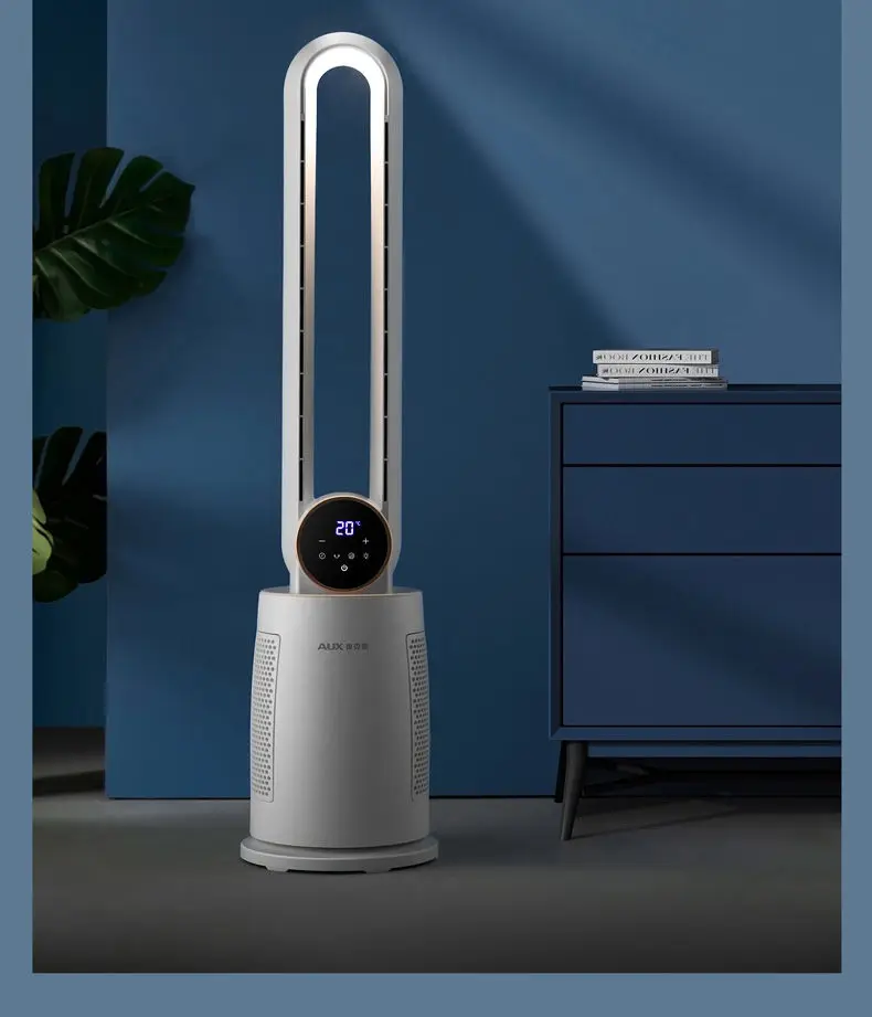 Bladeless Tower Fan with Remote Control 120° Oscillating Air Purifier for Baby Room/Dorm Quiet Floor Fan with Sterilization