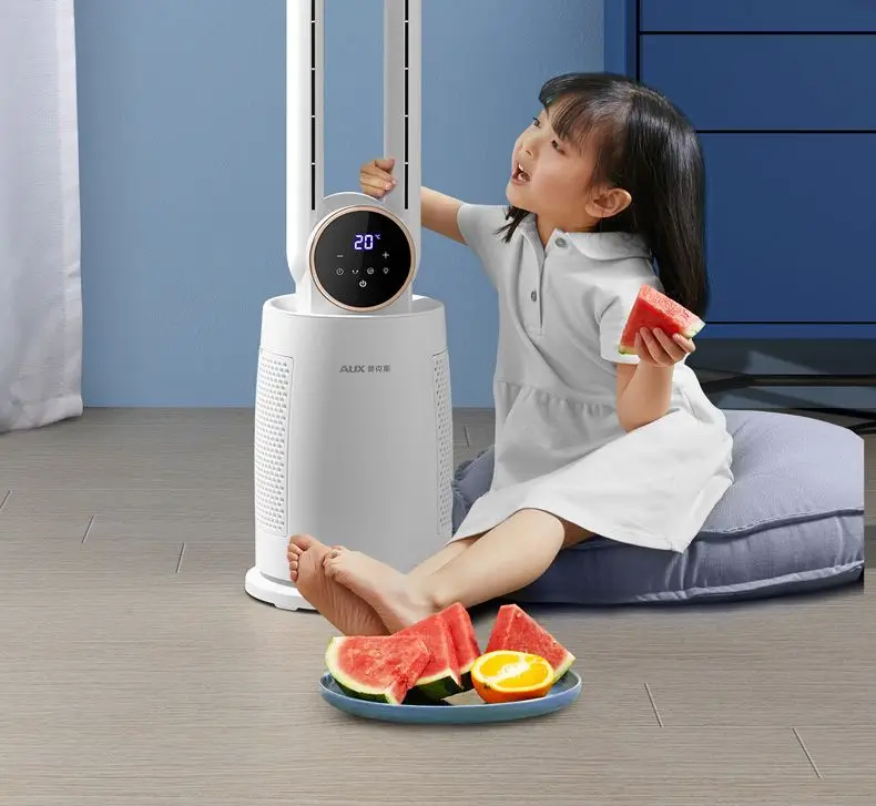 Bladeless Tower Fan with Remote Control 120° Oscillating Air Purifier for Baby Room/Dorm Quiet Floor Fan with Sterilization