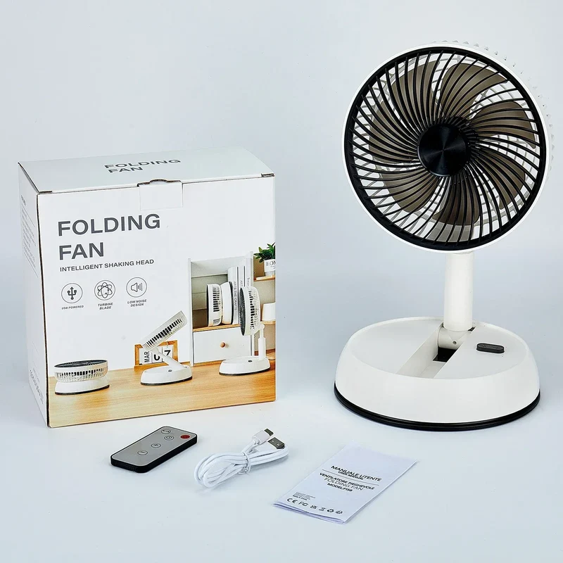 Portable Folding Fan 6000mAh USB Remote Control Air Cooler Silent Rechargeable Wireless Floor Standing Fan For Outdoor Home