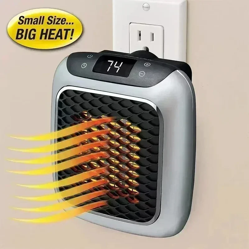 800W Mini Heater, PTC Ceramic Fast Heating Bathroom Heater with Remote Control, Wall Mounted Electric Heater for Indoor Use