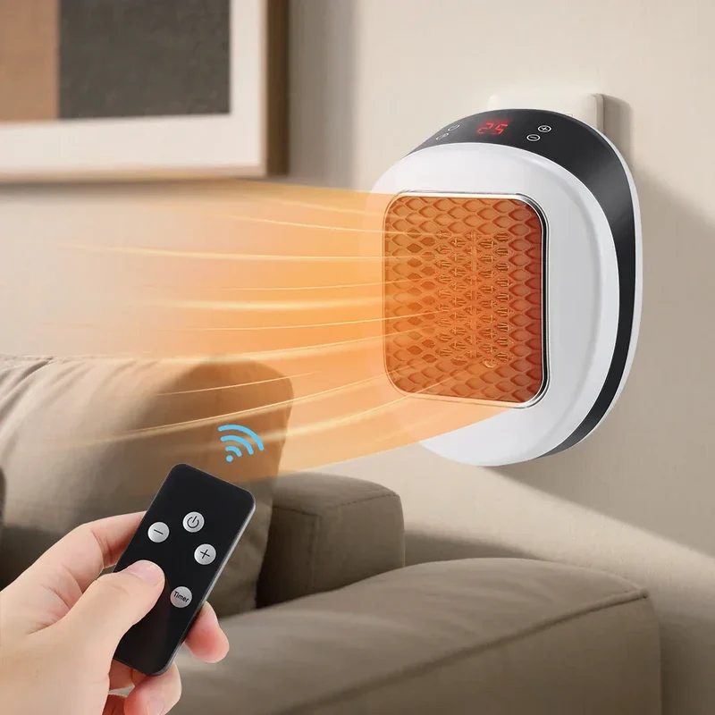 Plug In Heater Mini Electric Heater Warmer Wall Mounted Heater Fan for Home Office Dorm Room Radiator Remote Warmer Machine